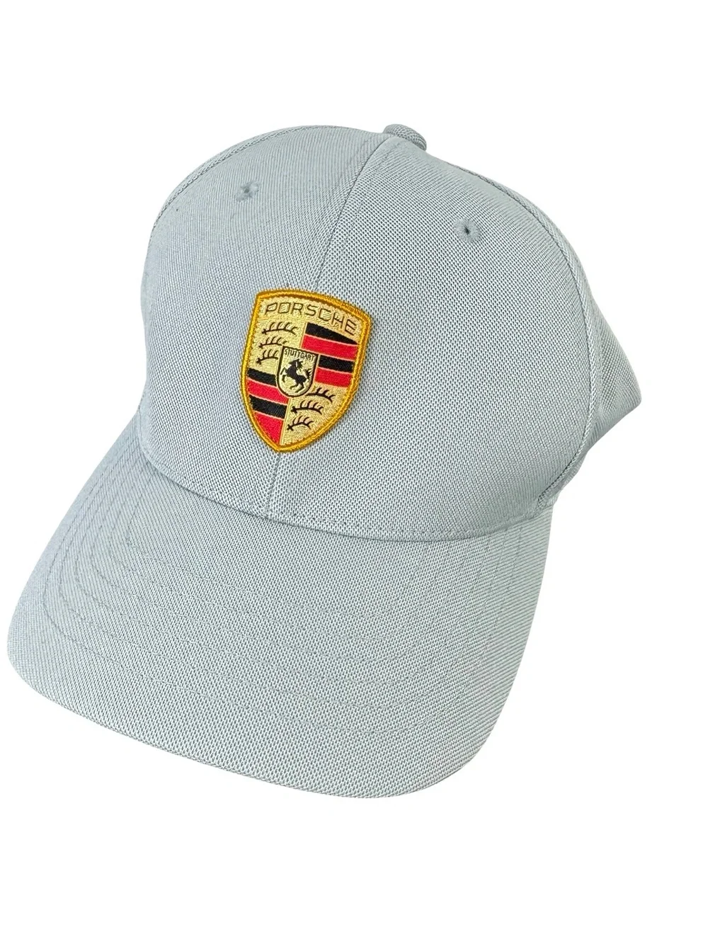 Genuine Porsche Porsche Grey Flexfit Ball Cap Trucker Hat Crest Patch On Front